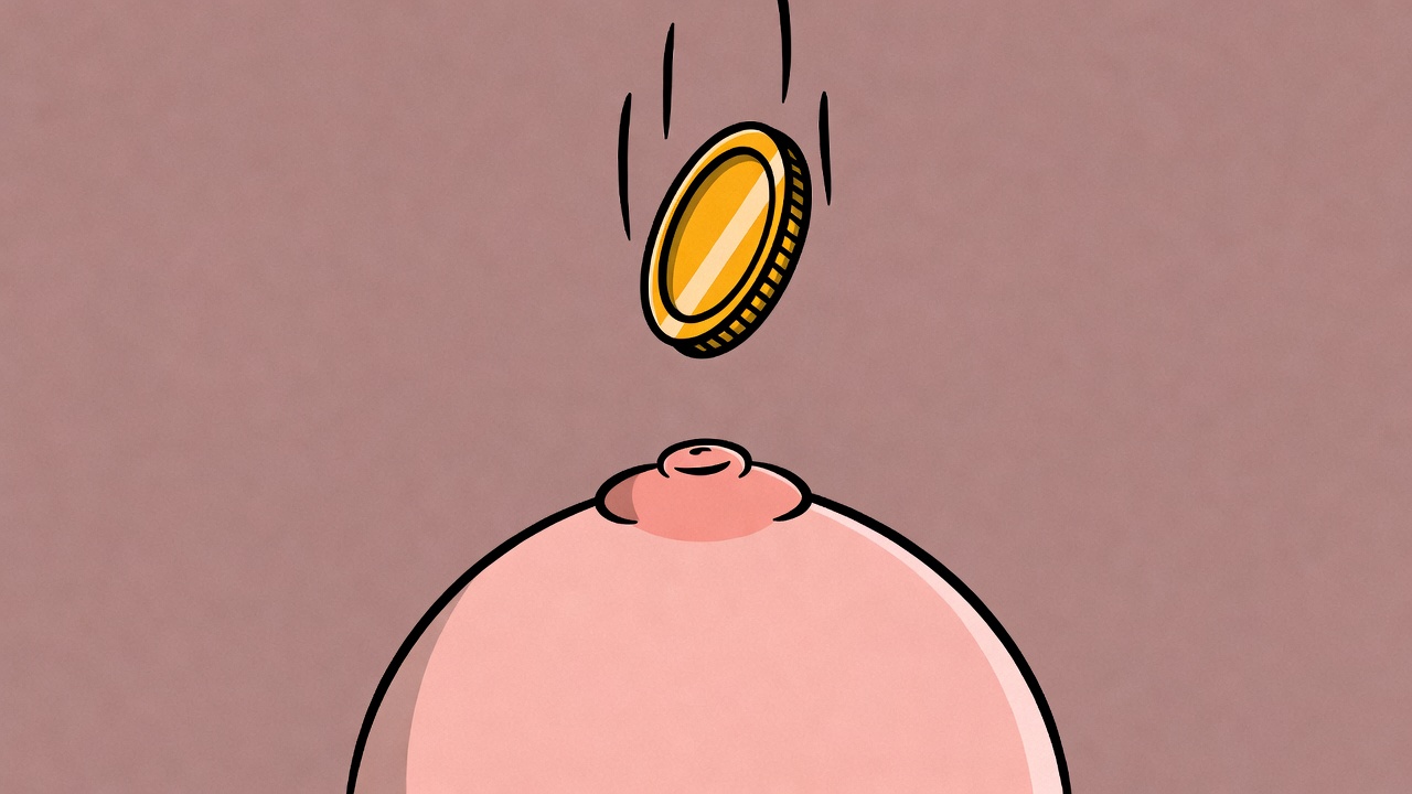 Piggy bank with coin illustration